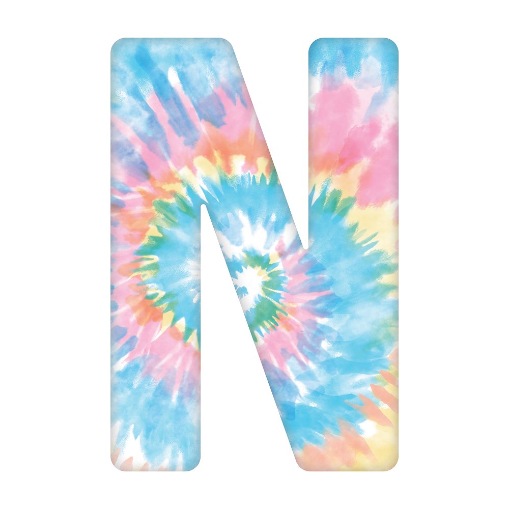 Tie-Dye Letter N Fabric Panel