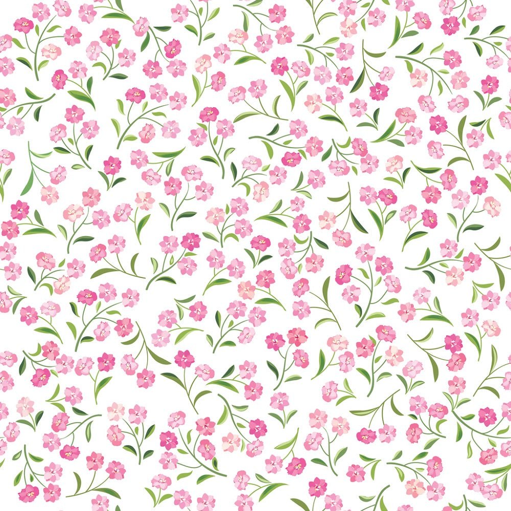 Tiny Pink Watercolor Flowers Fabric