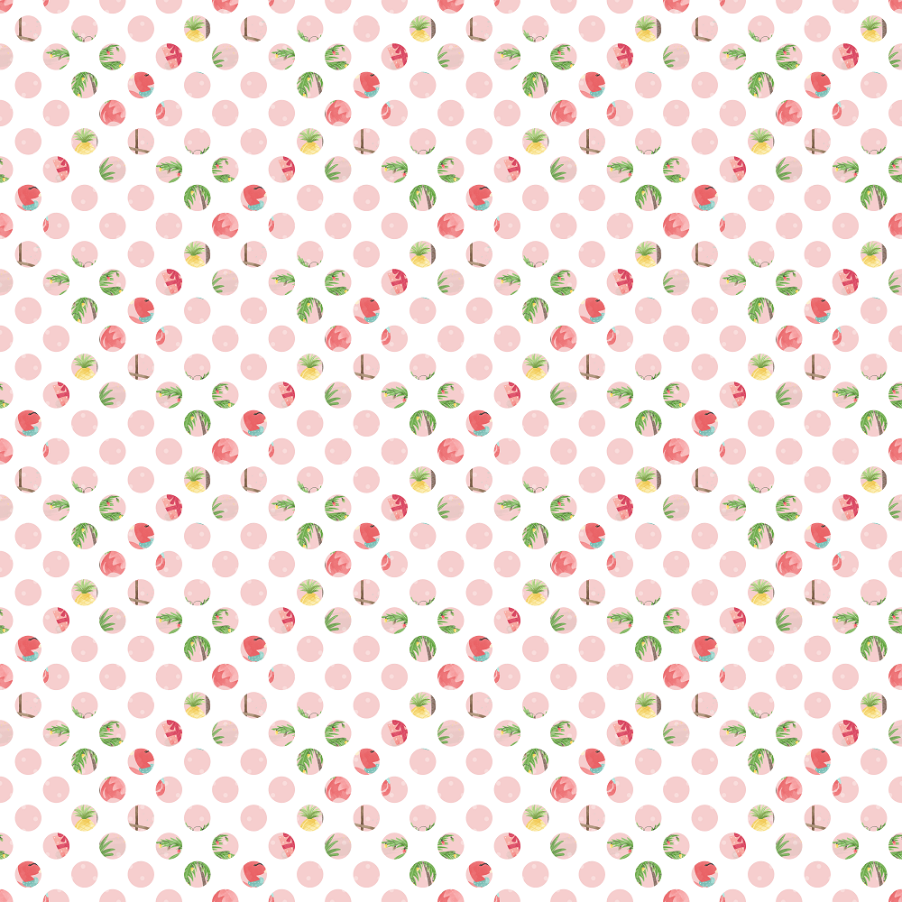 Tropical Christmas Polka Dot Fabric - White