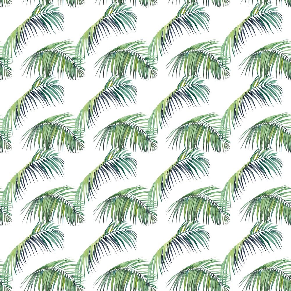 Tropical Green Palm Leaves Fabric