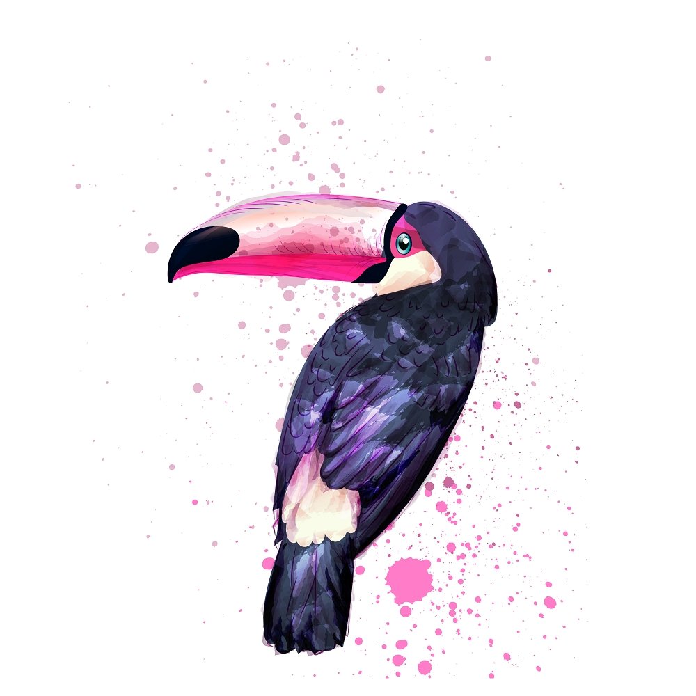 Tropical Toucan Fabric Panel