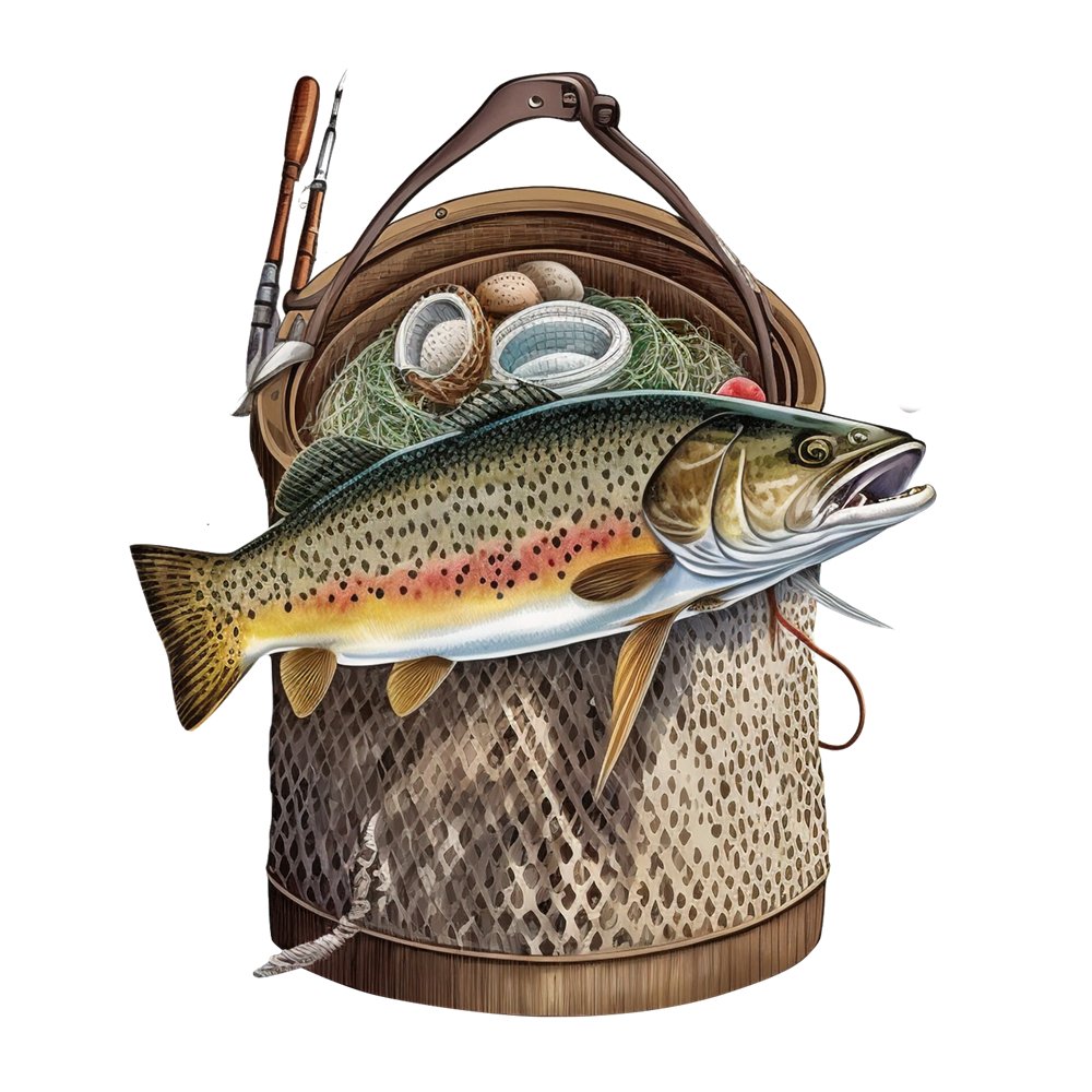 Trout Fishing Creel #1 Fabric Panel