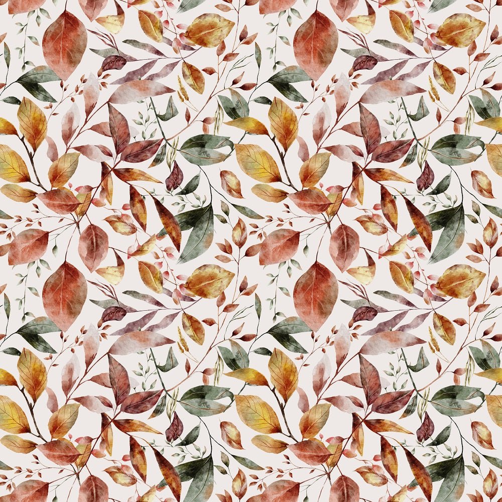 The Cottage Leaves Allover Fabric - White