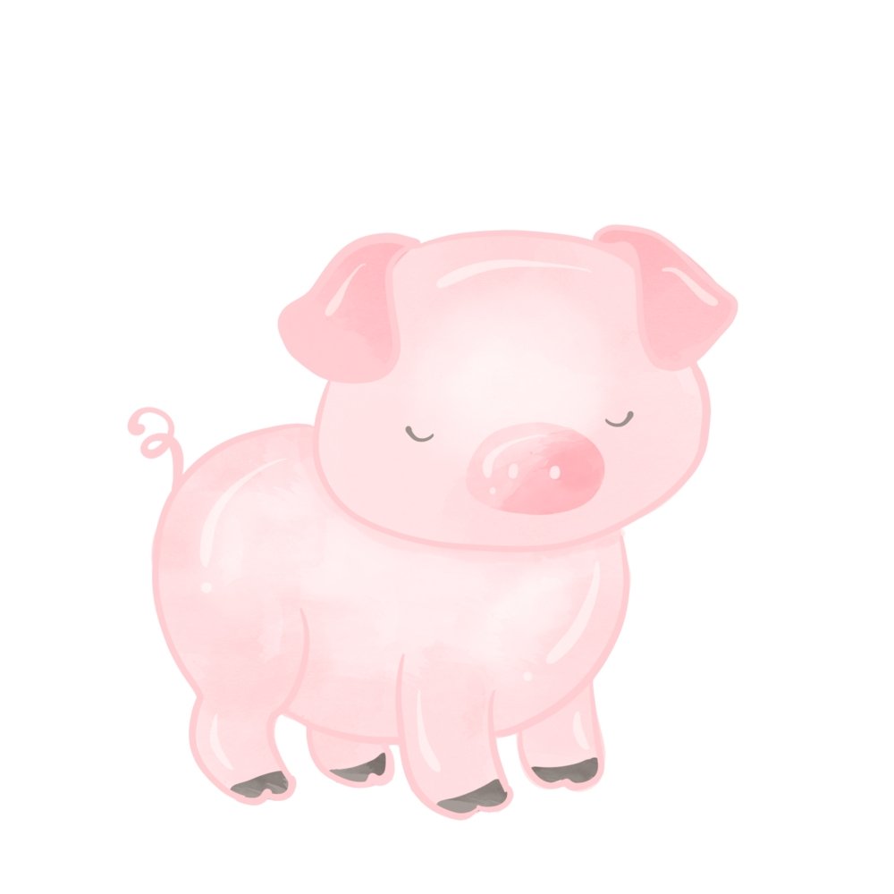 The Cutest Little Farm Pig Fabric Panel