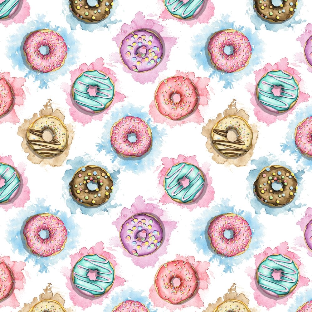 Tossed Sprinkled Doughnuts Fabric - Multi