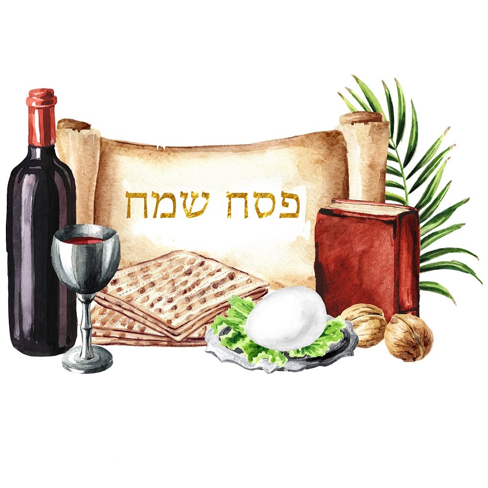 Traditional Passover Meal Fabric Panel