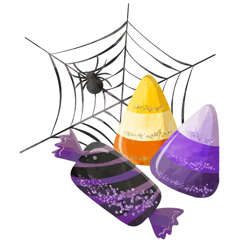 Trick-Or-Treat Candies Fabric Panel