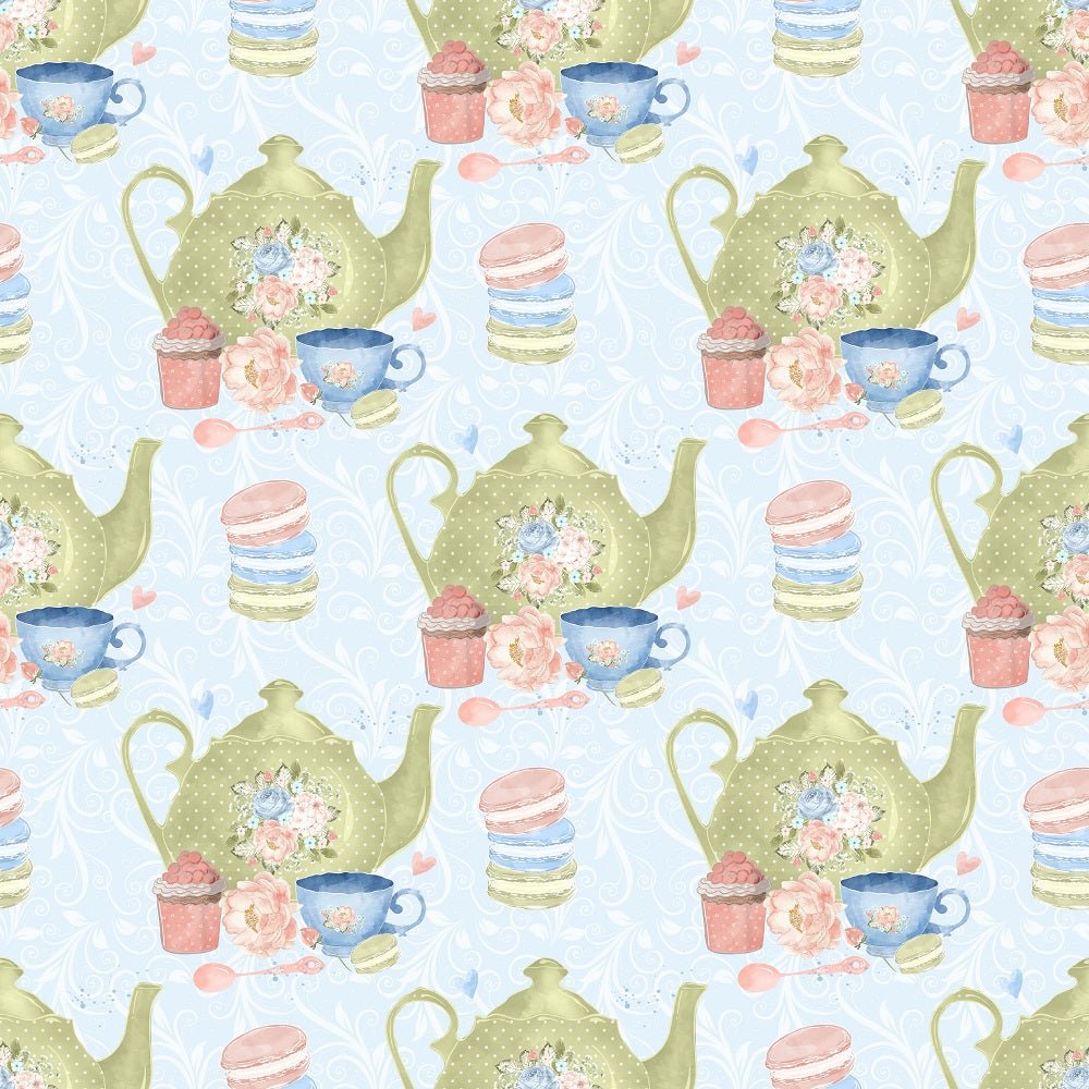 Tea Time Set Fabric - Blue