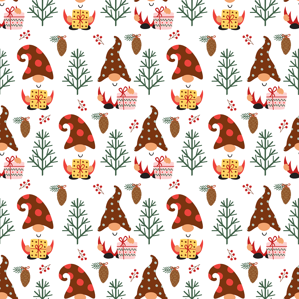 The Gift Of Giving Gnome Fabric - White