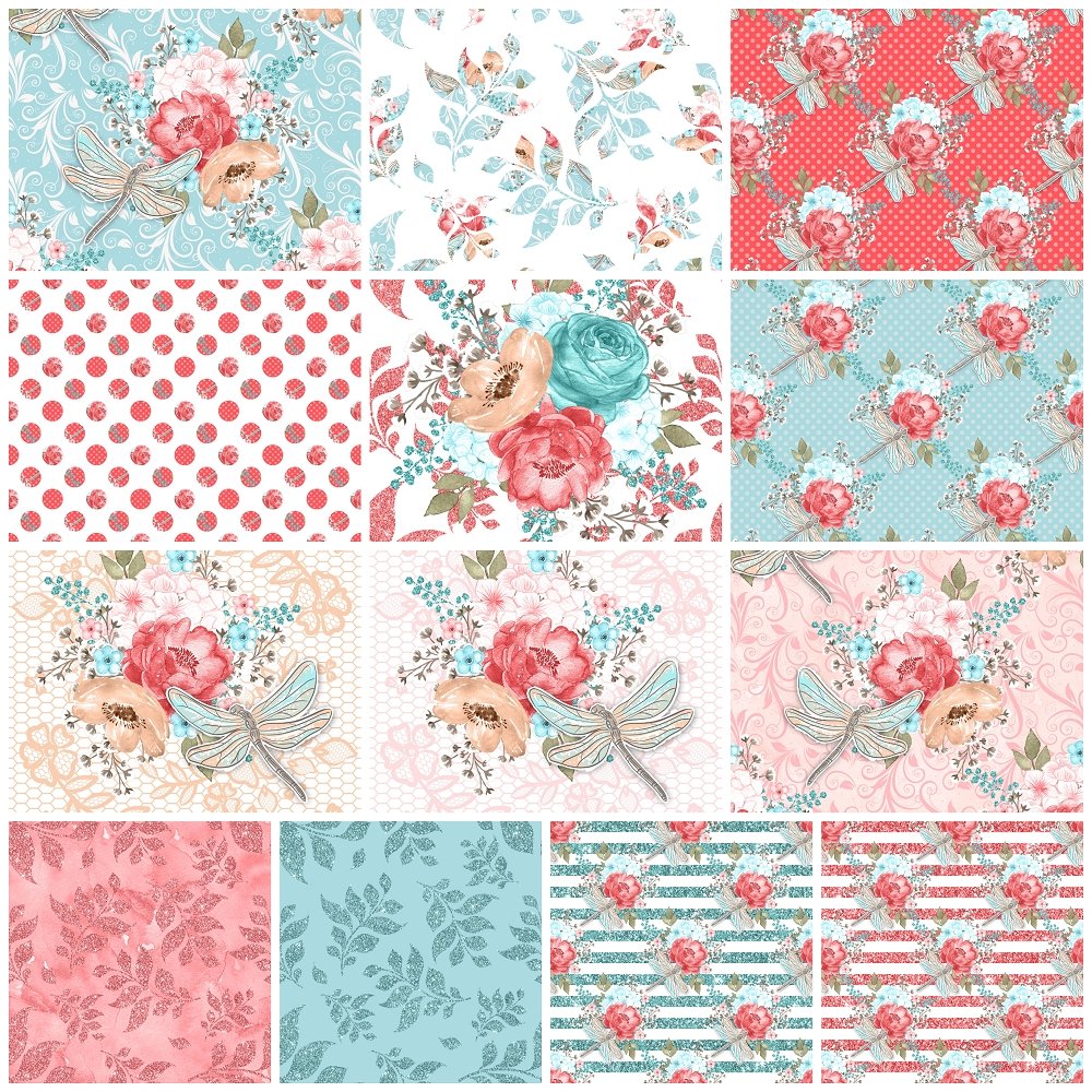 Sweet Dragonfly Fat Eighth Bundle - 13 Pieces