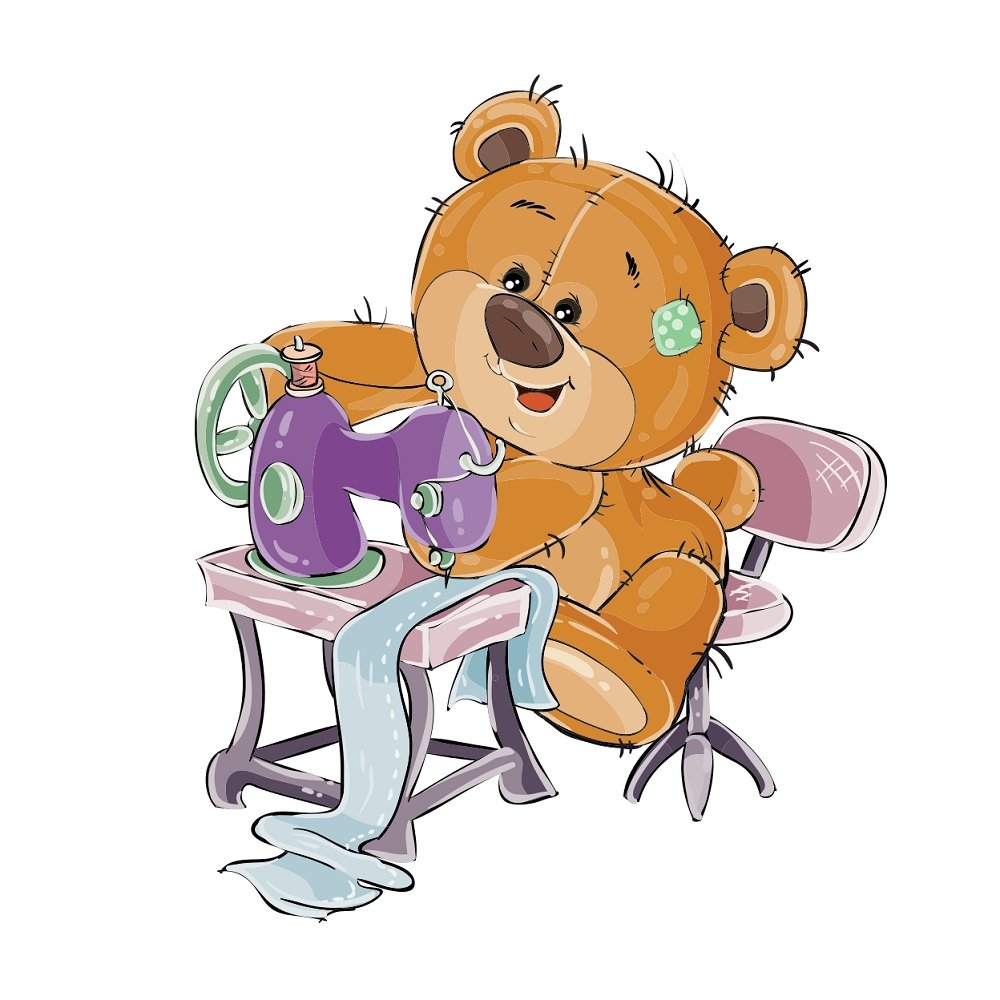 Teddy Bear Tailor Fabric Panel