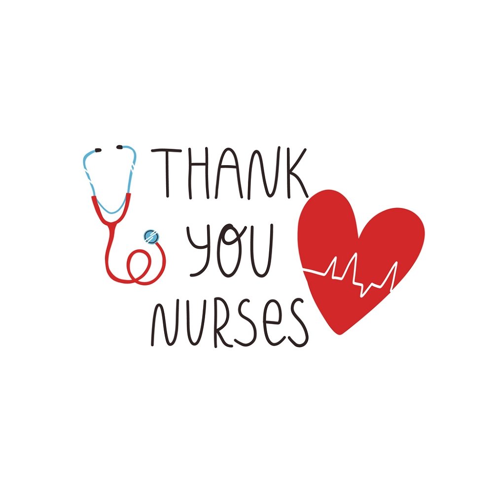 Thankful For Nurses Fabric Panel - White