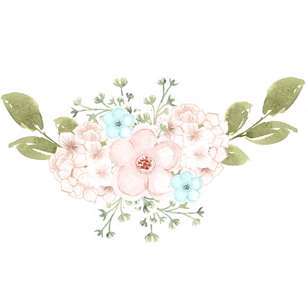 Tea Time Bouquet #4 Fabric Panel