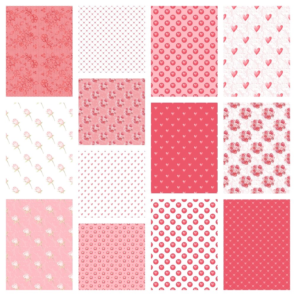 Sweet Hearts Fat Quarter Bundle - 13 Pieces