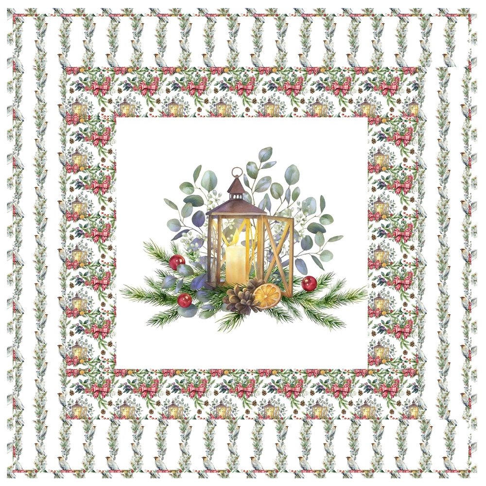 Christmas Farmhouse Lantern Wall Hanging 42" x 42"
