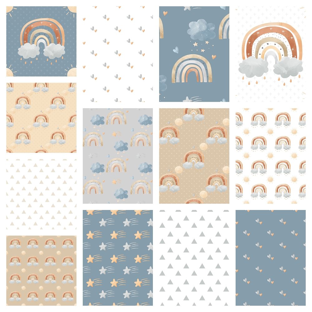 Sunny Day Blues Fabric Collection - 1 Yard Bundle