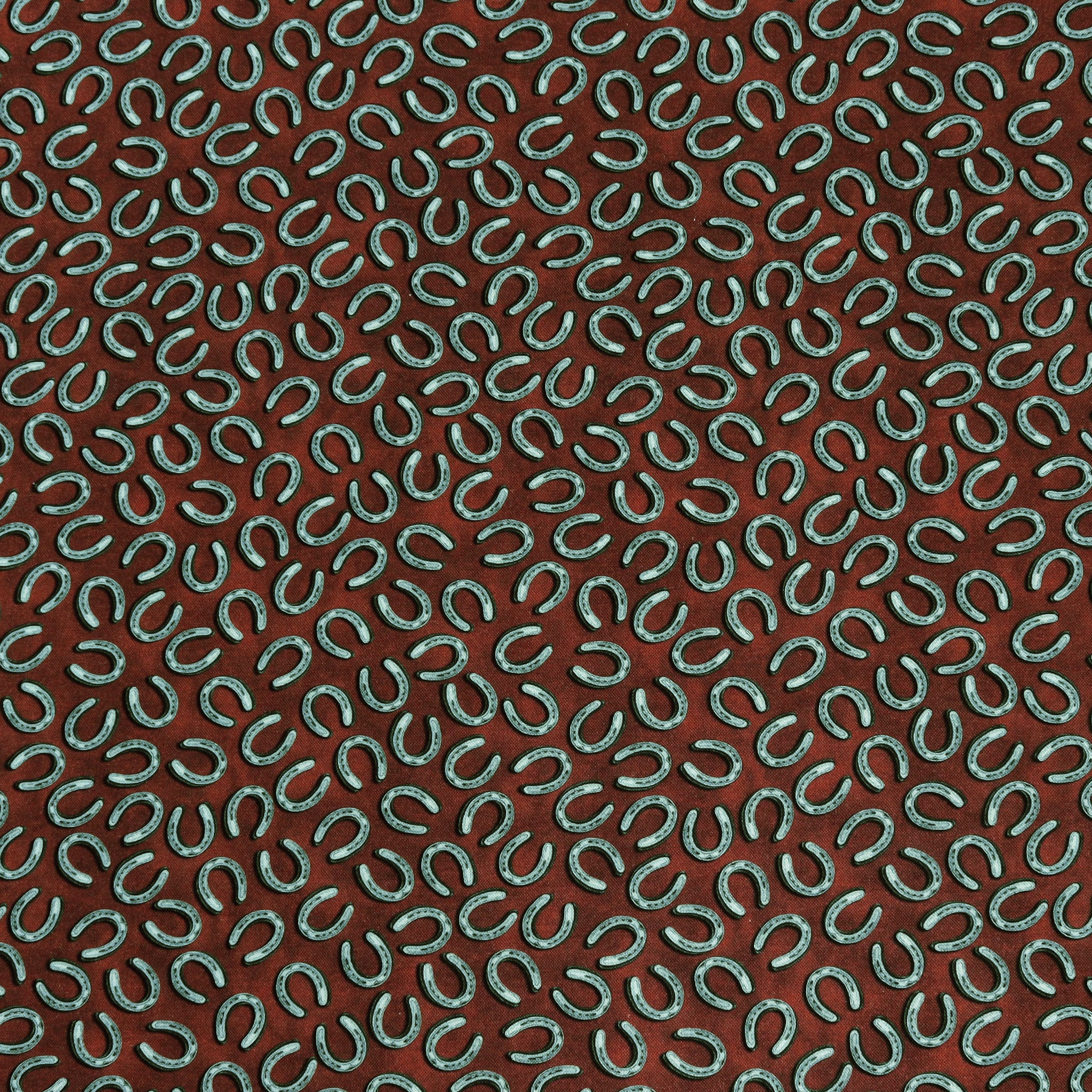 Yellowstone Fabric Collection - Tossed Horseshoes Brick Red