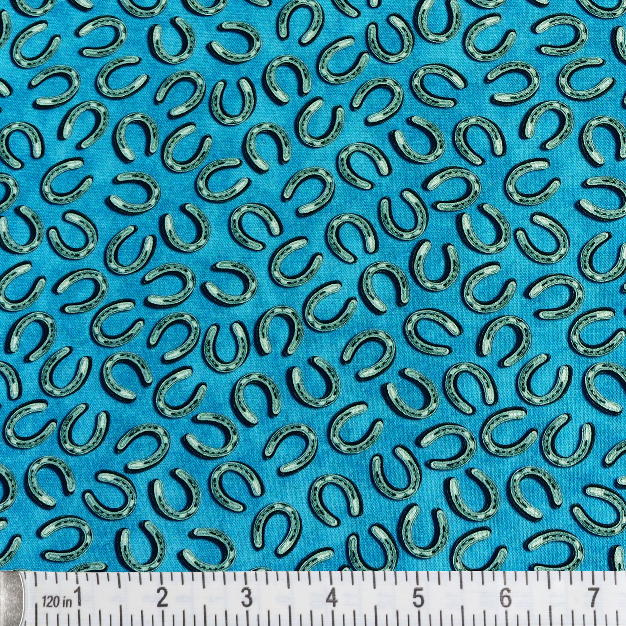 Yellowstone Fabric Collection - Tossed Horseshoes Denim