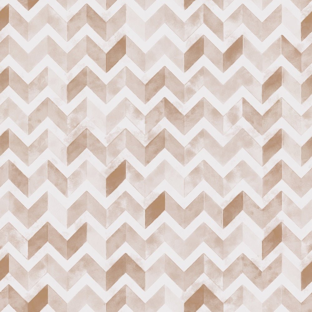 Watercolor Zigzag Fabric  - Brown