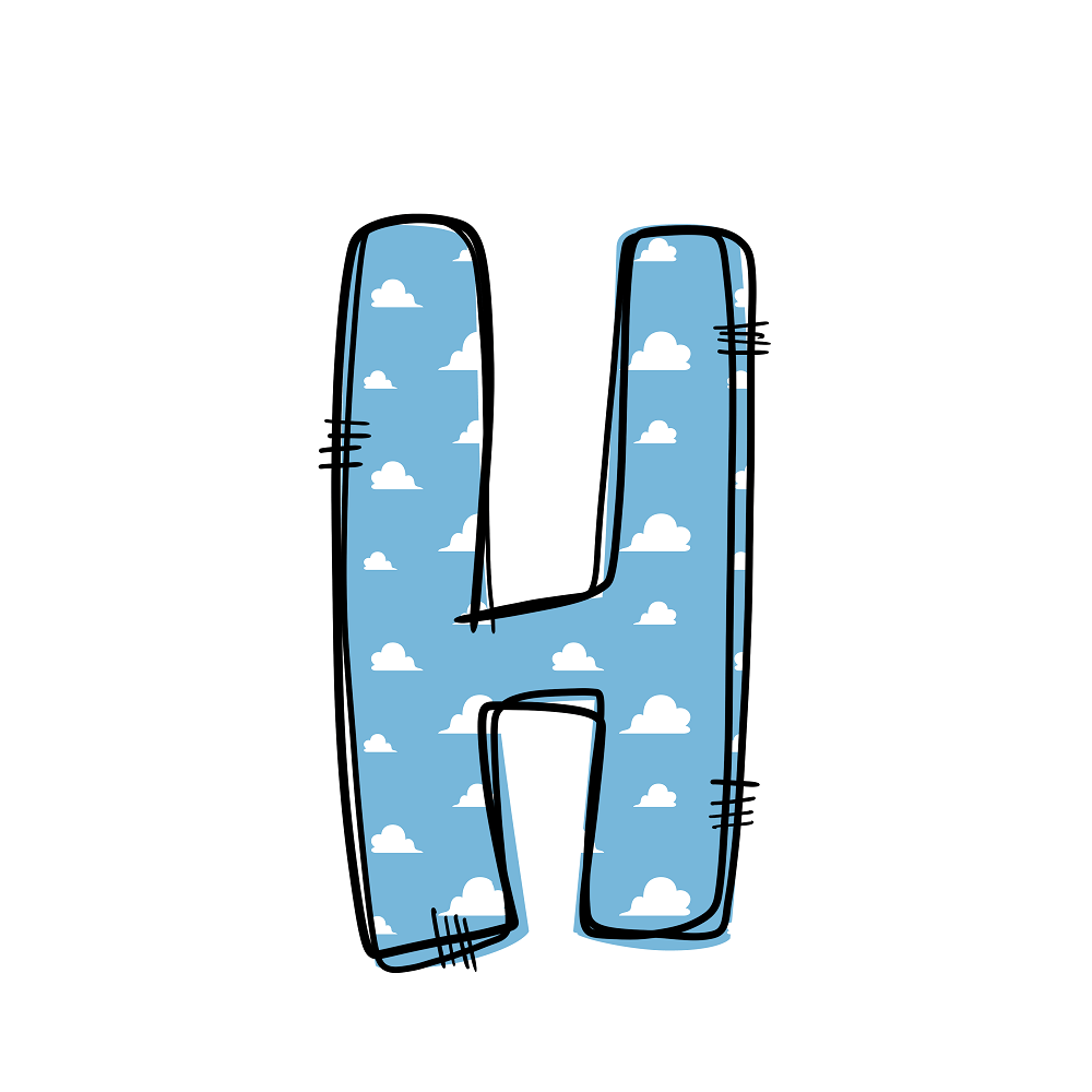 Western Cowboy ''H'' Clouds Fabric Panel