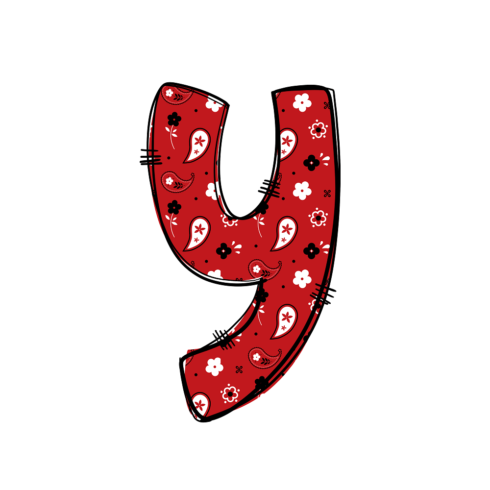 Western Cowboy ''Y'' Paisley Fabric Panel