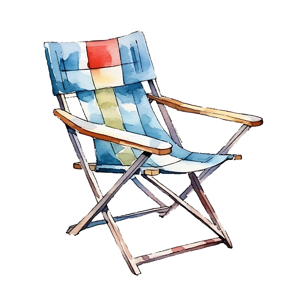 Watercolor Camping #2 Fabric Panel