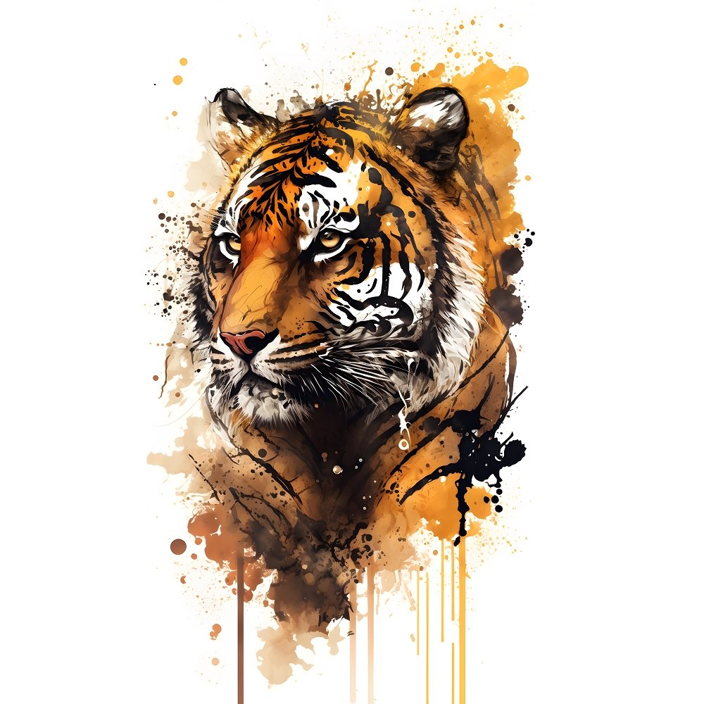 Watercolor Safari Tiger Fabric Panel