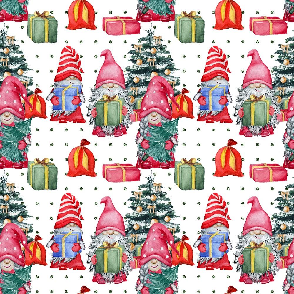 Watercolor Scandinavian Gnomes Fabric