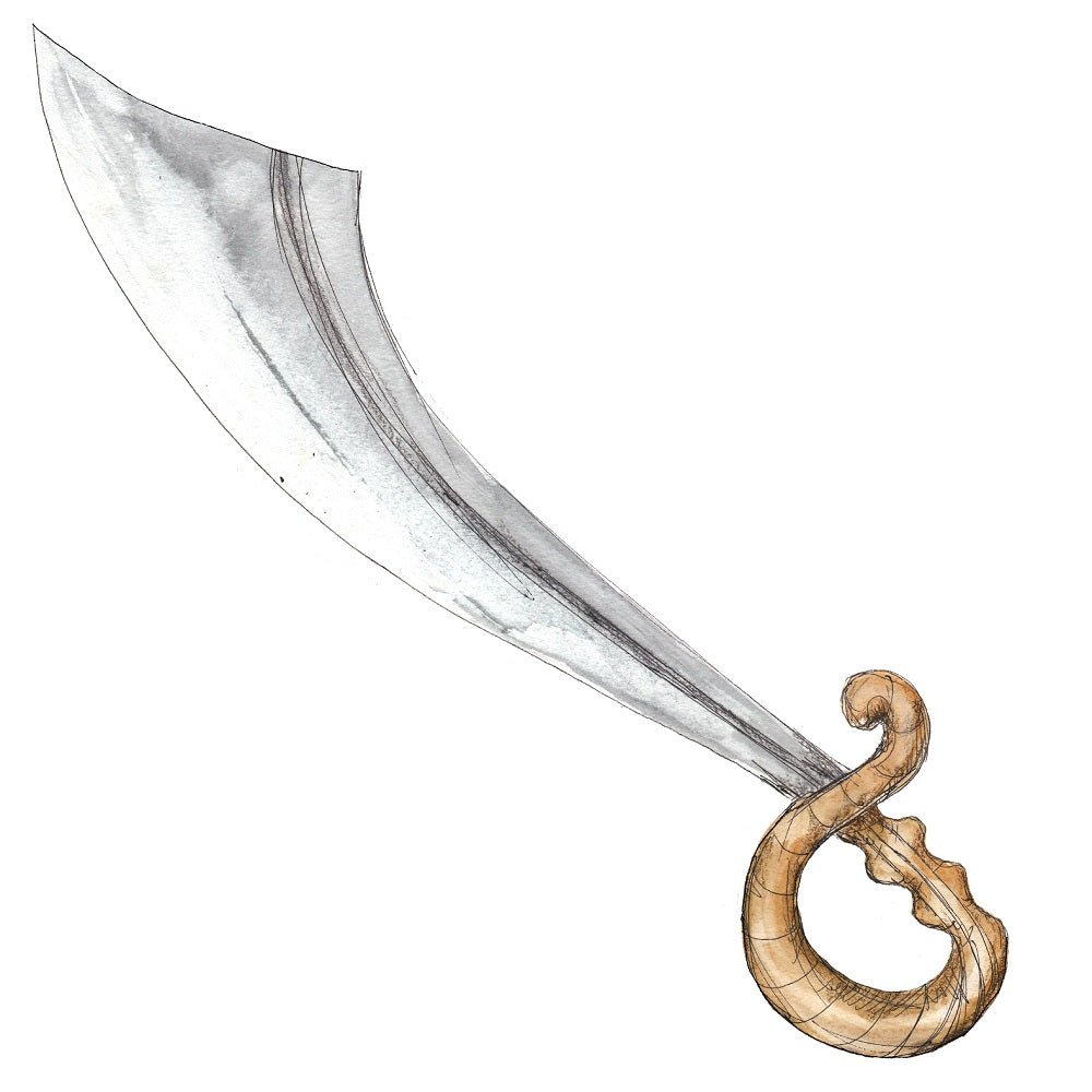 Watercolor Sword Fabric Panel