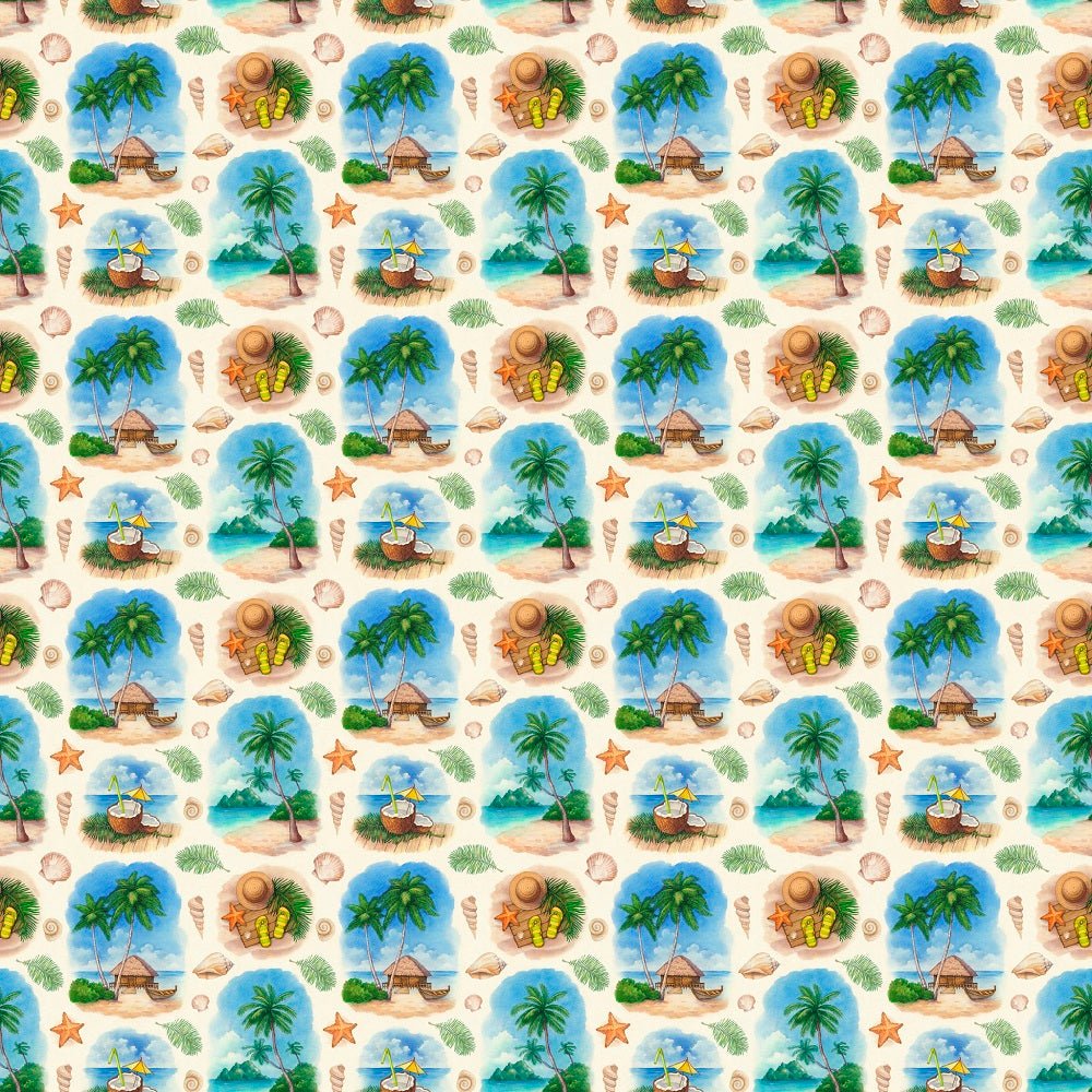 Watercolor Tropical Paradise Fabric