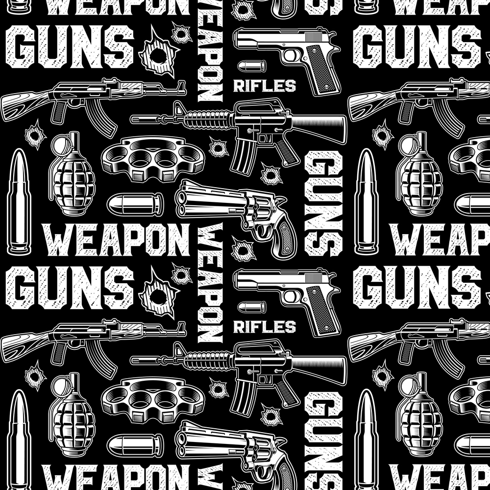 Weapons Poster Fabric Variation 1 - Black