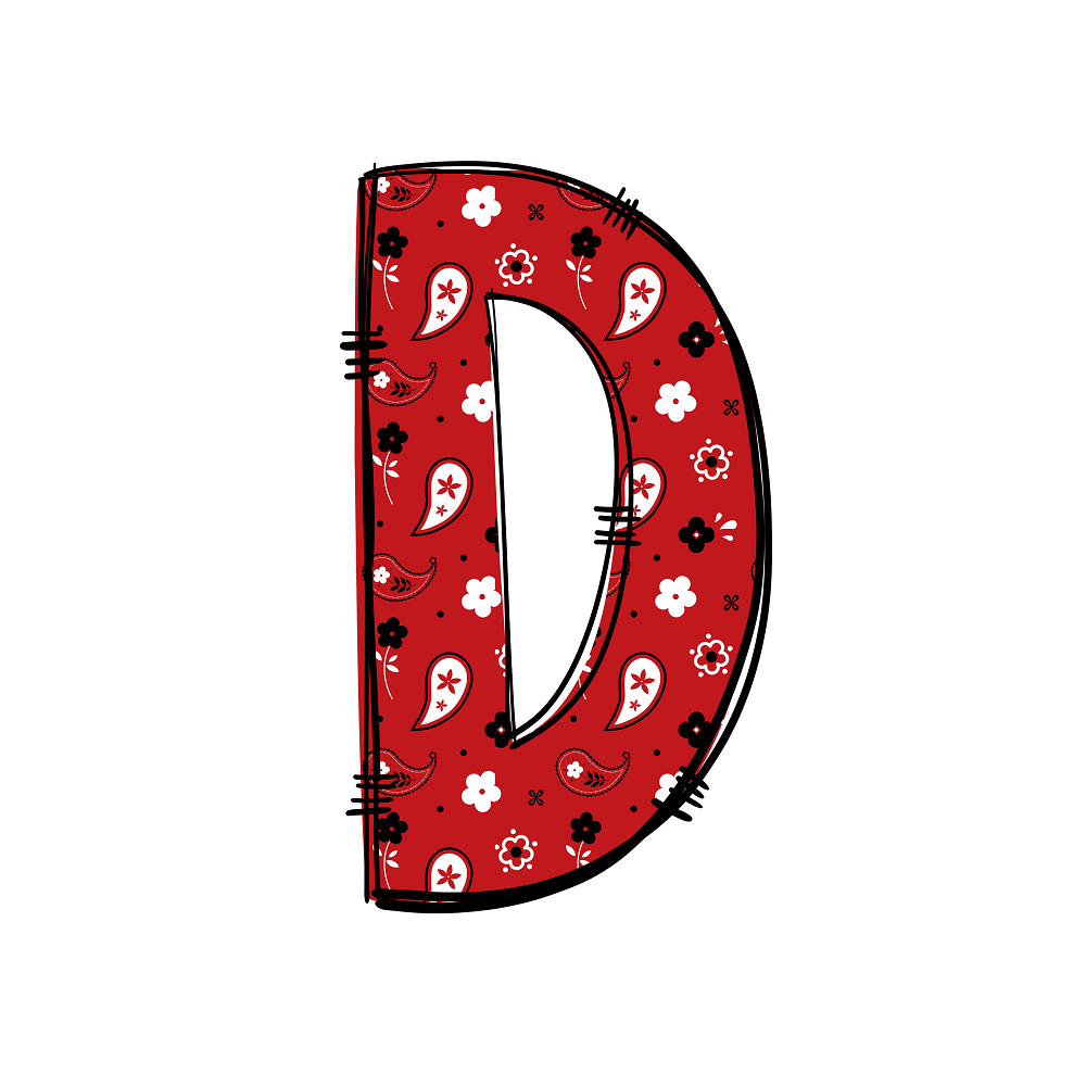 Western Cowboy ''D'' Paisley Fabric Panel