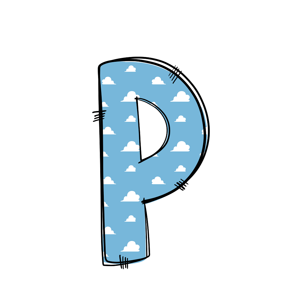 Western Cowboy ''P'' Clouds Fabric Panel