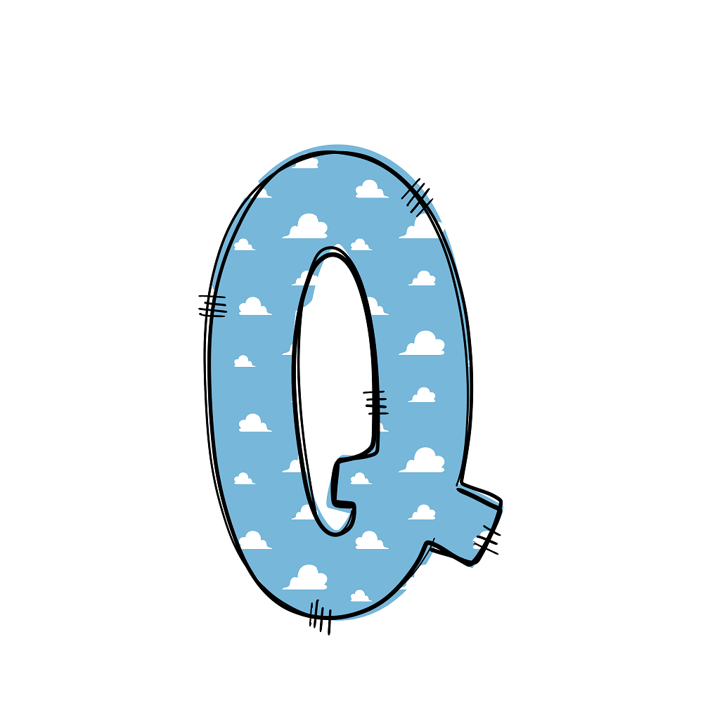 Western Cowboy ''Q'' Clouds Fabric Panel