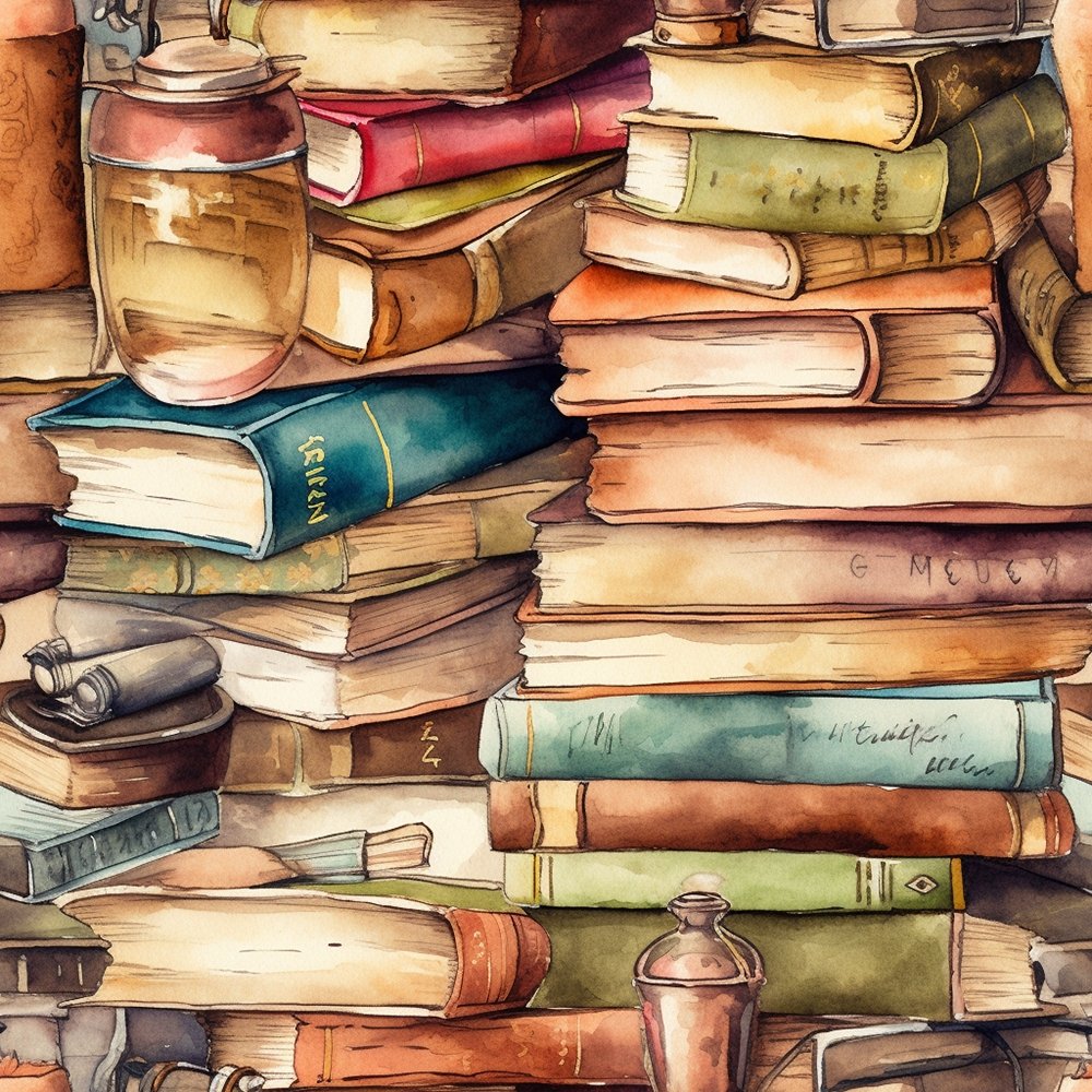 Whimsical Messy Books & Desk Decor #3 Fabric