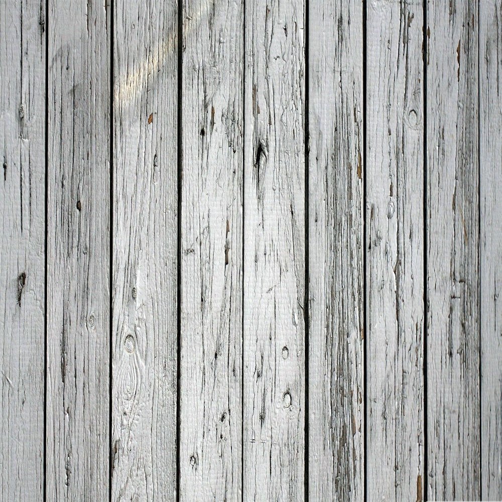 White Barn Wood Decor Fabric