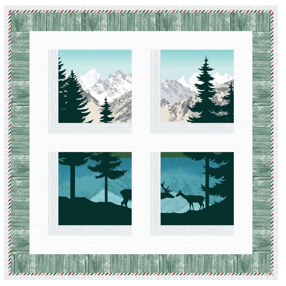 Window to the World - Mountain Scene Wall Hanging 29 1/2" x 29 1/2"